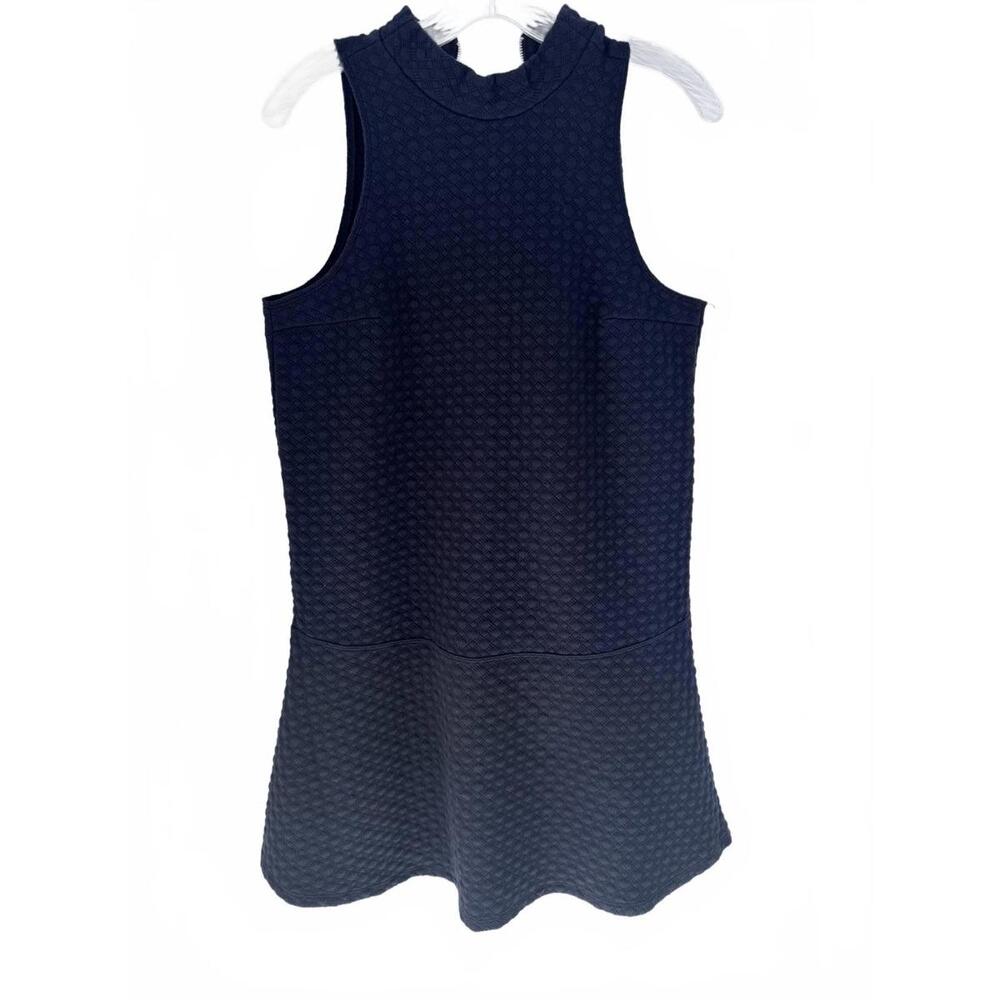 Abercrombie & Fitch Black Quilted Mockneck Drop Waist Mini Dress Black Women Med
